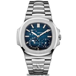 تصویر ساعت مچی مردانه پتک فیلیپ ناتیلوس مدل 5712/1A با صفحه سرمه ای و بند استیل 