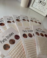 تصویر نگین چسبی مو طرح مروارید 