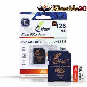 تصویر کارت حافظه ۱۲۸ گیگ ویکومن Vicco Man Final 600x U3 90MB/s با رم ریدر و کارت خوان SD (100% اورجینال) ا Vicco man MicroSD U3 90MB/S final 600x Vicco man microSDXC Final 600X UHS-l U3 90MB/s- 128GB Vicco man MicroSD U3 90MB/S final 600x Vicco man microSDXC Final 600X UHS-l U3 90MB/s- 128GB