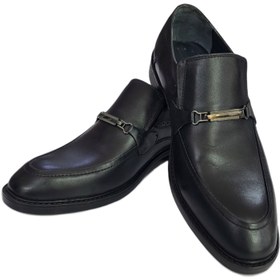 تصویر کفش چرم مجلسی مشکی مدل پاکرال - 4 Formal leather shoes