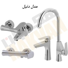 تصویر شیرآلات هکوان مدل دنیل کروم - شیراهرمی توالت هکوان مدل دنیل کروم Hakvan faucet , Daniel Chrome model