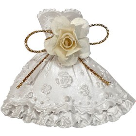 تصویر ابزار مهمانی مدل لباس عروس و گل بسته 6 عددی 