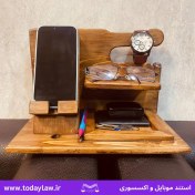 تصویر استند چوبی موبایل و اکسسوری 