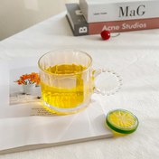 تصویر ماگ دسته مرواریدی دلی گلس مدل خطی حجم 320ml کد TZ4301B دست۶عددی Deliglass_TZ4301B