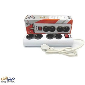 تصویر رابط برق چهار راهی امگا طول 5 متر ارت دار Omega R4000 Omega R4000 Power Strip Earthed 3 Port Connector