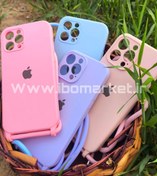 تصویر کاور سیلیکونی بند دار ارجینال آیفون 12/12pro 13/13pro 14/14 pro/promax 15 promax - مشکی 