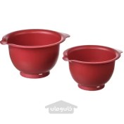 تصویر کاسه همزن ست 2 تایی قرمز ایکیا مدل IKEA VISPAD IKEA VISPAD mixing bowl set of 2 red