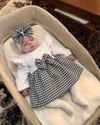 تصویر ست پیراهن سارافون نوزادی دخترانه سایز ۳ تا ۶ ماه 