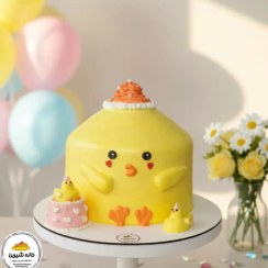 تصویر کیک تولد خانواده جوجه ها 