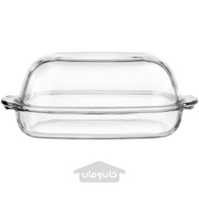 تصویر ظرف فر/سرو شیشه ای شفاف با درب 42x26 سانتی متری ایکیا مدل IKEA BUREN IKEA BUREN oven/serving dish with lid clear glass 42x26 cm