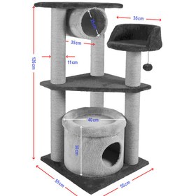 تصویر اسکرچر، لانه، جای خواب و درخت و تونل مدل ارغوان Kedipek Cat Scracher