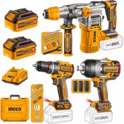 تصویر ست ابزار شارژی ۳ عددی اینکو مدل COSLI250281 ۲۰ ولت 