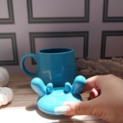 تصویر ماگ درب دار مدل گوزن | سرامیکی دست‌ساز و کاربردی 