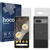 تصویر گلس صفحه نمایش و پشت گوشی گوگل Pixel 7 مدل شفاف برند هوکو کد SS 