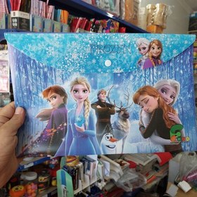 تصویر پوشه دکمه دار طرح دار سایز A4 طرح فروزن Frozen ضخیم و باکیفیت 