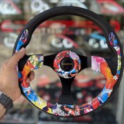 تصویر فرمان اسپرت طرح دار هیدروگرافی 