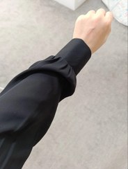 تصویر ساق دست شومیزی مچی ساده مشکی 