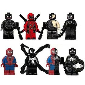 تصویر ساختنی پوگو مدل مرد عنکبوتی و ونوم بسته ۸ عددی Spiderman & Venom 