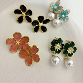 تصویر گوشواره میناکاری مدل گل | 1906 