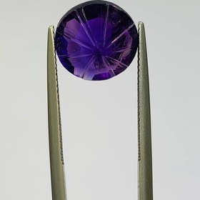 تصویر نگین آمیتیست اصل اروگوئه تراش برلیان لیزر كات سایز 13*13 