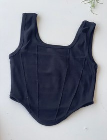 تصویر کراپ تاپ رگه دوزی شده کبریتی 