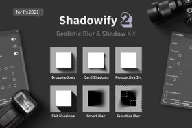 تصویر دانلود اکشن فتوشاپ ساخت سایه حرفه ای Shadowify 2 – Realistic Blur & Shadow Kit 