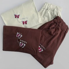 تصویر ست تیشرت شلوار پروانه گلدوزی 1388 