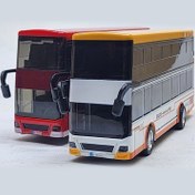 تصویر اسباب بازی ماشین فلزی اتوبوس دو طبقه چراغدار و موزیکال مدل Double-Decker Bus Model_Metal 