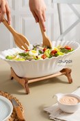 تصویر سالاد خوری وسوپ خوری پایه چوبی 