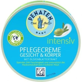 تصویر کرم مرطوب کننده صورت و بدن بچه فرانسوی پناتن Penaten Intensive Care Cream Face & Body حاوی عصاره برگ زیتون 100 میل 