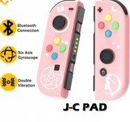 تصویر کنترلر Joycons برای نینتندو سوییچ، کنترلر تعویض سوئیچ با لرزش دوگانه/بیدار شدن/عکس از صفحه، سازگار با سوییچ/لایت/OLED(بار آمازون) 