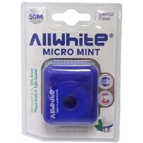 تصویر نخ دندان ال وایت 50 متری با اسانس نعنا Dental floss with mint essence Allwhite 50m