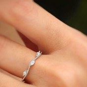 تصویر انگشتر مینیمال نقره ایتالیایی کد mi3 