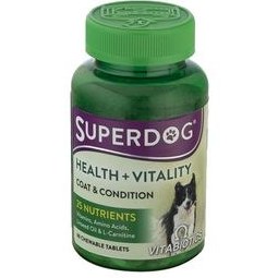 تصویر قرص مولتی ویتامین و تقویت کننده پوست و مو سوپر داگ مدل Super Dog Health & Vitality بسته ۶۰ عددی 