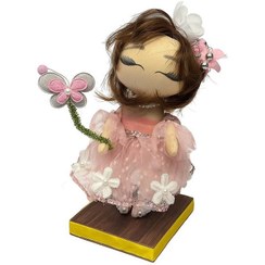 تصویر عروسک دختر فرشته دست ساز ارتفاع 24 سانتی متر عروسک دختر روسی پایه دار