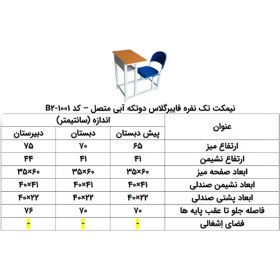 تصویر نیمکت تک نفره فایبرگلاس دو تکه متصل به هم کد B2-1001 