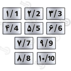 تصویر پلاک اعداد طرح مستطیل مجموعه 10 عددی 