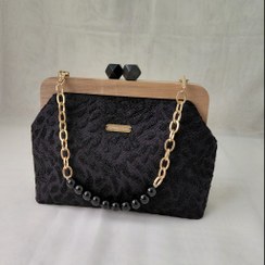 تصویر کیف دهانه چوبی الماسی 