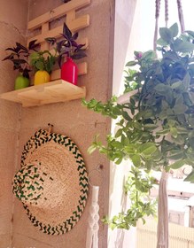 تصویر استند چوبی گلدان مدل آویز 