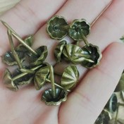 تصویر پونز فلزی 18 میل طرح گل زردقلم بسته 500 عددی وارداتی 