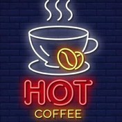 تصویر تابلو نئون فلکسی کافه نئون فلکسی قهوه داغ Hot coffee neon sign