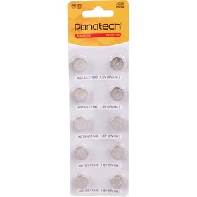 تصویر باتری سکه ای Panatech Alkaline AG13 بسته 10 عددی 