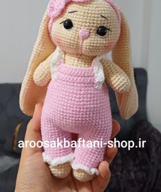 تصویر عروسک بافتنی خرگوش ۲۰ سانتی 