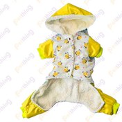 تصویر کاپشن سرهمی 2 تکه سگ و گربه مدل زنبوری 