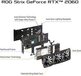 تصویر ASUS Rog Strix RTX 2060 A6GB Graphics card ASUS Rog Strix RTX 2060 A6GB Graphics card