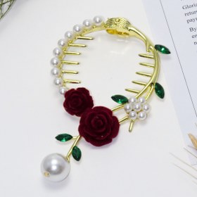 تصویر گیره مو زنانه مدل ۳۱۶۰ گل رز 