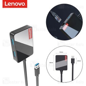 تصویر هاب 4 پورت لنوو Lenovo LP0803 4 in 1 USB HUB Adapter 3USB3.0 1RJ45 new - مشکی 