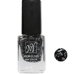 تصویر لاک باکیفیت ناخن مای 813-مشکی -اکلیلی -طرح دار my nail polish