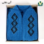 تصویر حوله تن‌پوش بزرگسال"شِرار" کلاه دار-گلدوزی سایز 135-ارسال رایگان 