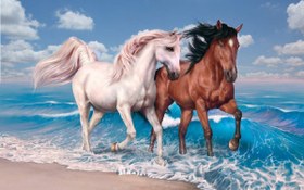 تصویر پازل ۲۰۰۰ تکه مدل اسب و دریا 